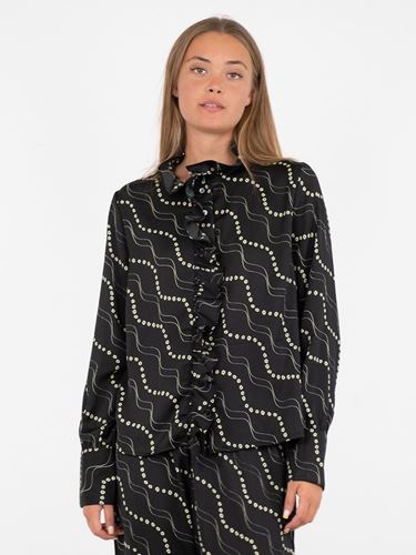 Blusar/Skjortor - Baxter flower stripe shirt – black