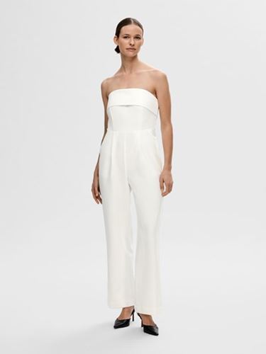 Klänningar - Slfvinelle strap jumpsuit – snow white