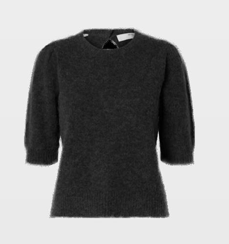 Tröjor/Koftor - Slflulu open back knit o-neck – volcanic ash/melange