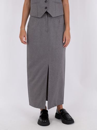Kjolar - Leland pinstripe skirt – Grey melange