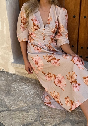 Klänningar - AdelIC Long Dress – Dusty Rose PrinT