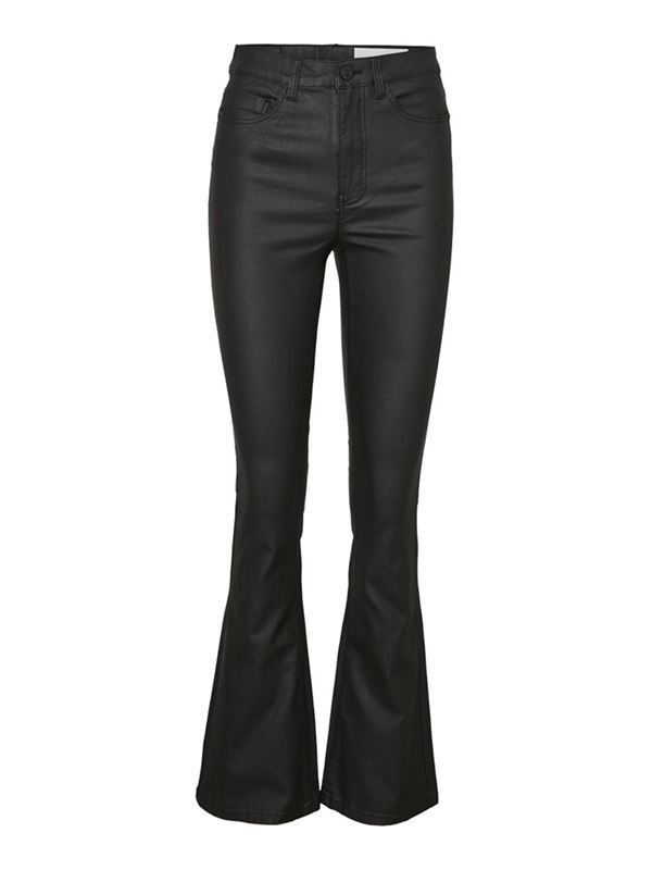 Byxor - Vicoaty coated flared jeans – Black denim/coated