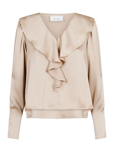 Blusar/Skjortor - Sandie sateen blouse – Dark sand
