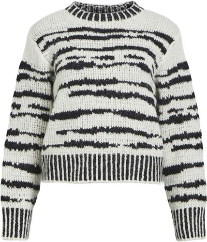 Tröjor&Koftor - Objcontessa o-neck knit pullover – black/white