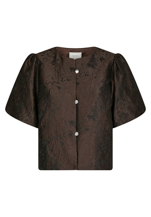 Blusar/Skjortor - Aisa brocade blouse  –  Dark Brown