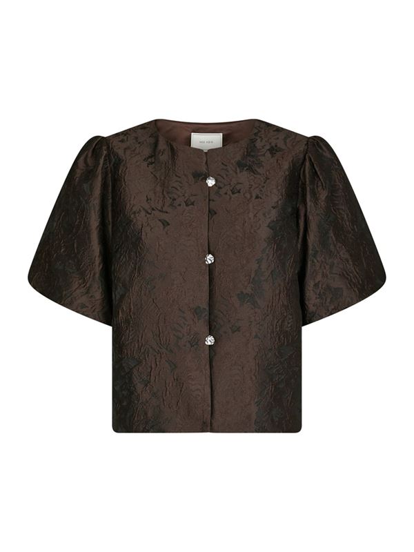 Blusar/Skjortor - Aisa brocade blouse  –  Dark Brown
