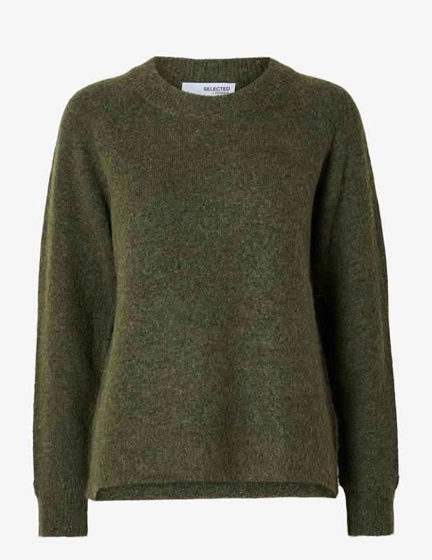 Tröjor/koftor - Slflulu Knit o-neck – Kalamata / Melange