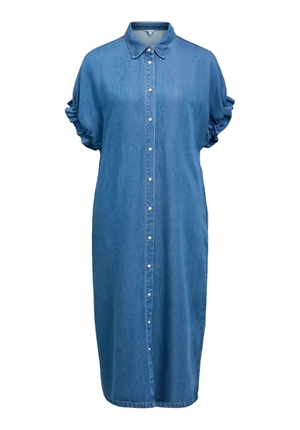 Klänningar - Objframe tiana 2/4 lo denim dress – Medium blue denim