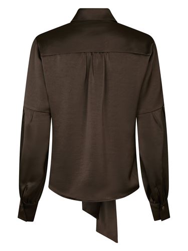 Blusar/Skjortor - Naja satin shirt  – Dark brown