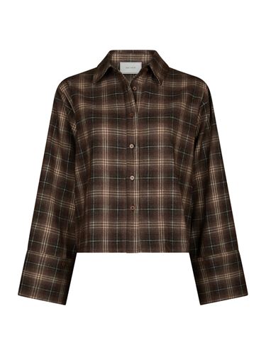 Blusar/Skjortor - Jaylin Flannel Check Shirt – Dark Taupe