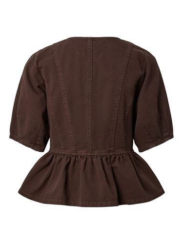 Toppar - Yaselsie denim top – Coffe bean