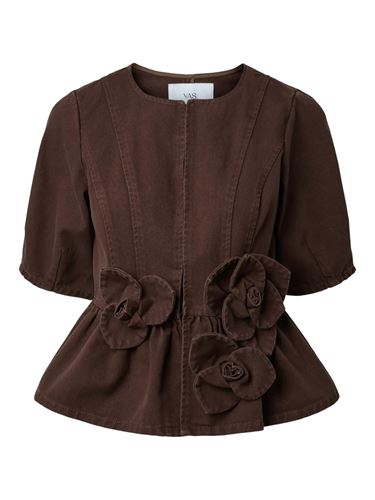 Toppar - Yaselsie denim top – Coffe bean