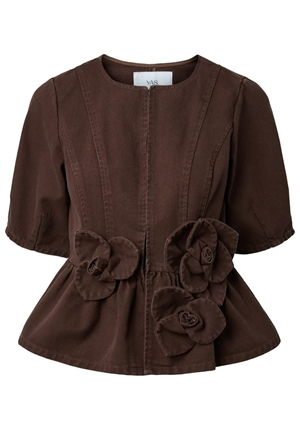 Toppar - Yaselsie denim top – Coffe bean