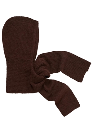 Accessoarer - Objmilu scarf knit balaclava – Seal brown