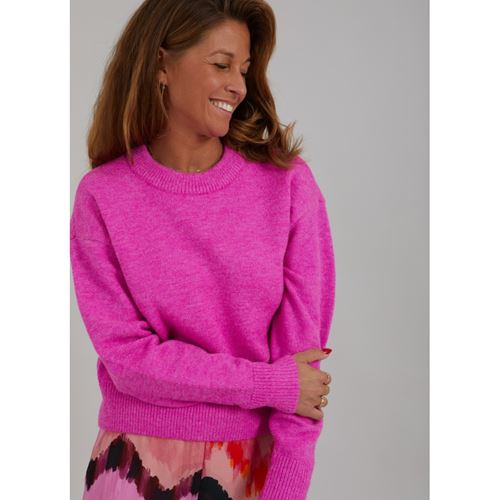 Tröjor/Koftor - Knit with round neck – flash pink