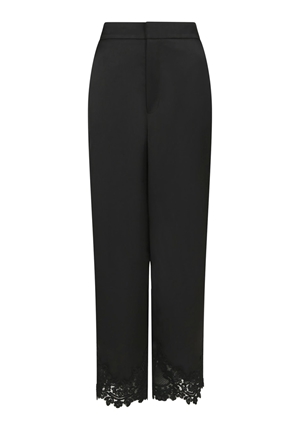 Byxor - Emery Heavy Sateen Lace Pants – Black