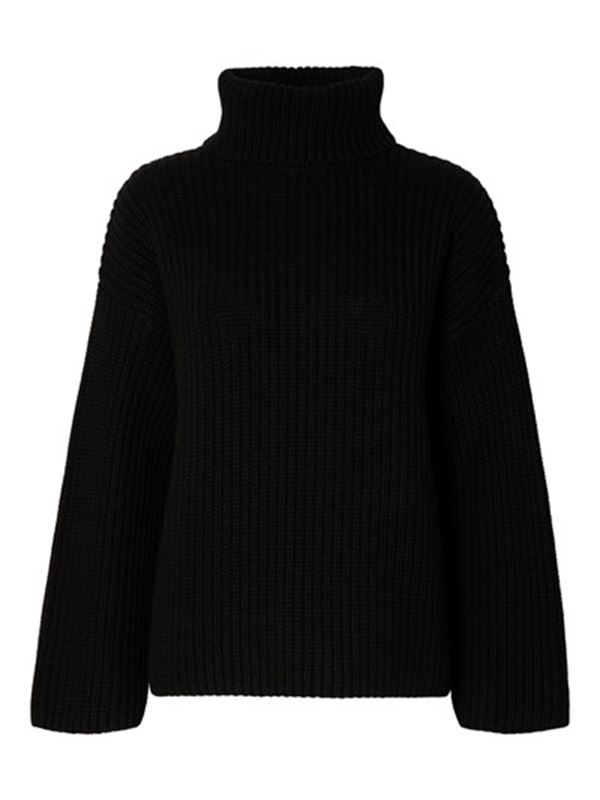 Tröjor - Slfsefika knit pullneck – Black