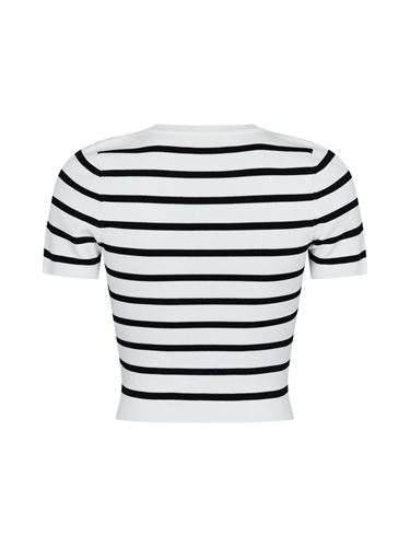 Toppar - Leah stripe knit tee – off white